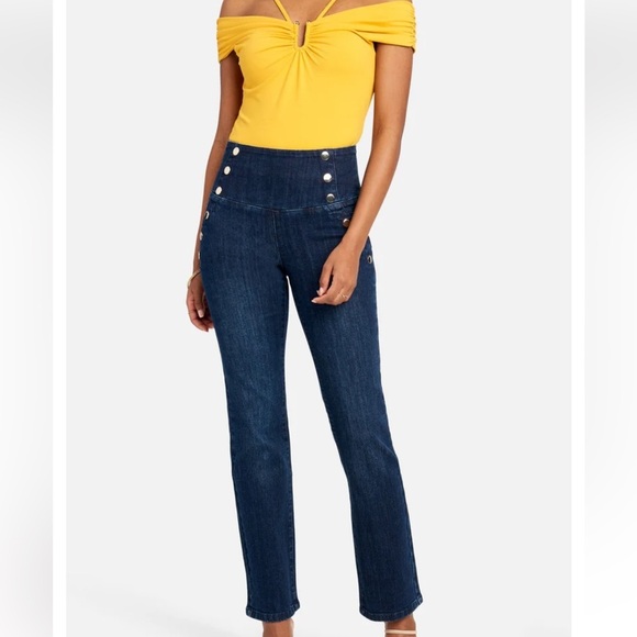 bebe Denim - Bebe HIGH WAIST STRAIGHT LEG JEANS